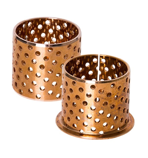 wrapped bronze bushing with through holes