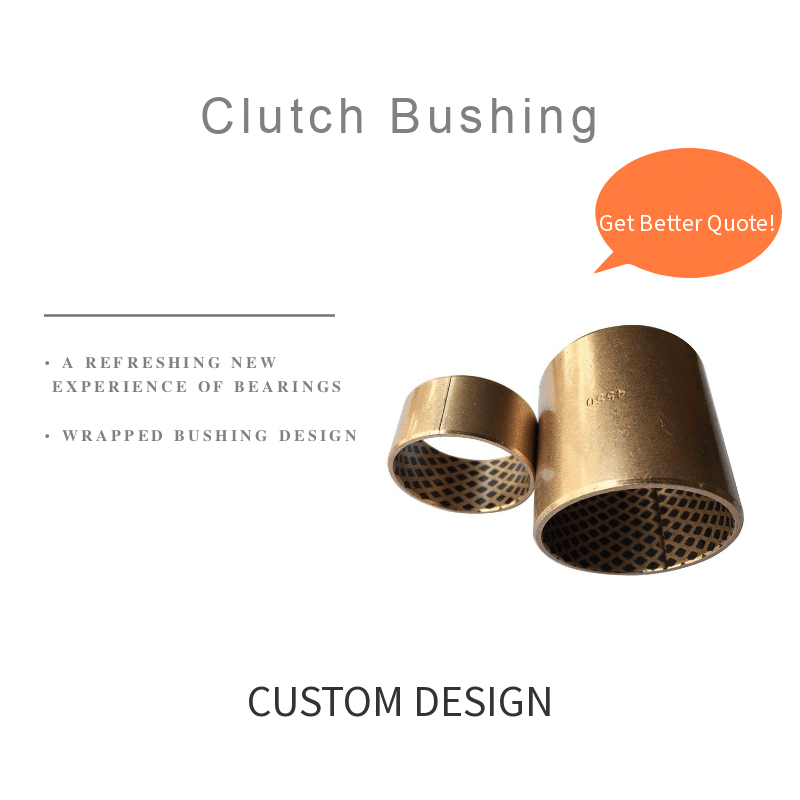 Clutch bushing, wrapped bronze bushing with graphite lubrication