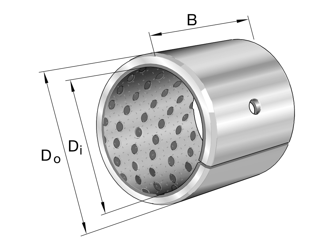 bushes, low-maintenance, with steel backing and lubrication pockets