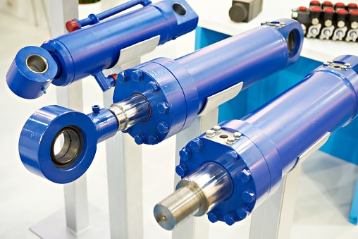 Hydraulic cylinders on stand exhibition gear pump bushing