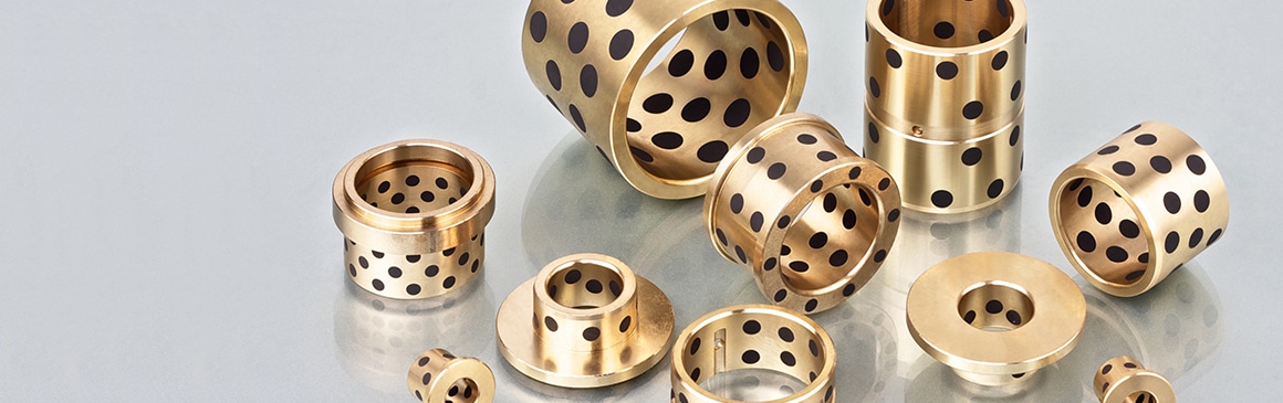 Aluminium Bronze/Graphite Oiless Bushing 13 plugged graphite bearing bronze