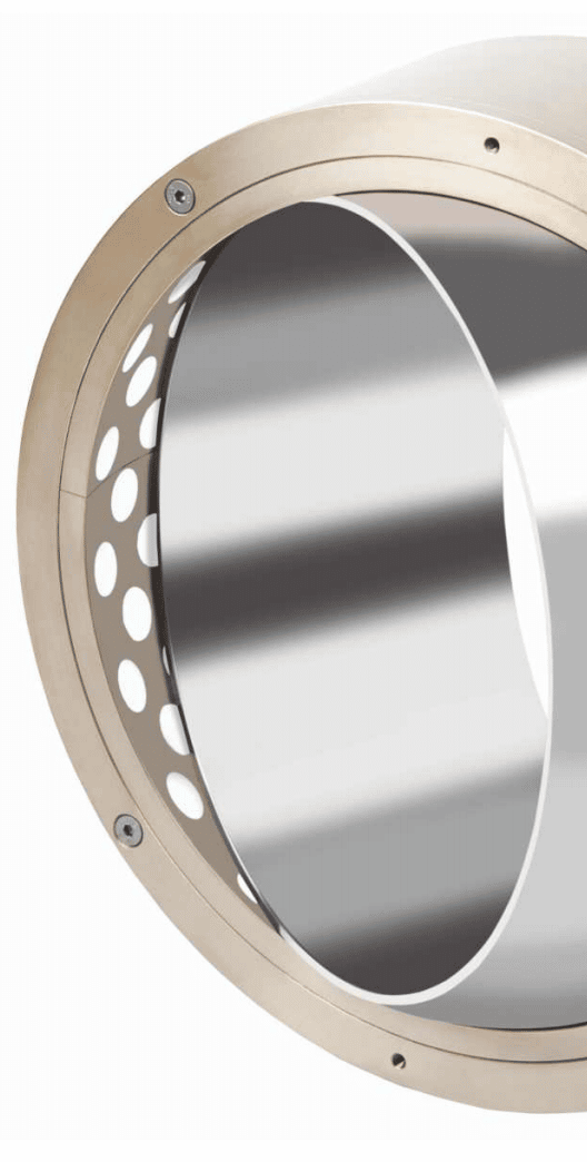 White PTFE-based plugs Cast bronze bushings with solid lubricant inserts