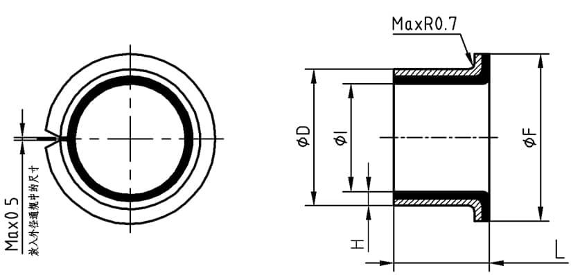 ptfe flanged bearing 8 flange bushing