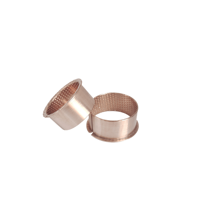 bushes3 CuSn8P0.3 bronze bushing flange Bronze Bearings made of CuSn8 with Lubrication Indents - Bearing material made of solid bronze strip with indents for lubrication