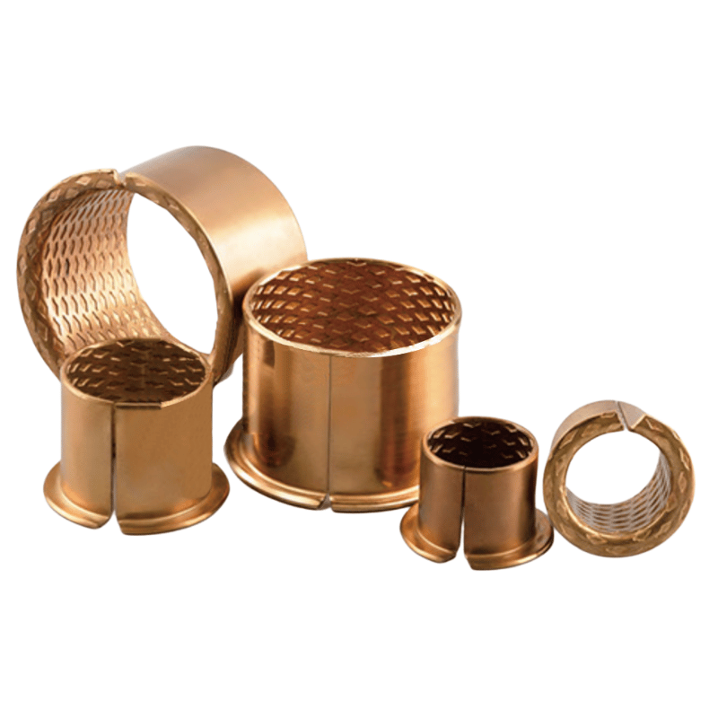Wrapped straight bronze bushing with diamond shape indents. Manufacturer Code FB090/MBZ-B09
