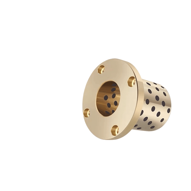 graphite bronze bearing strips plate bush5 Flange Self-Lubricate Bronze straight sleeve Bushing with Graphite with holes