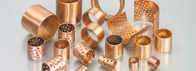 sliding bearing bushing bearings and similarly are wrapped of a cold formable homogenous bronze (CuSn8) Lubricating holes for wrapped bronze bushings (CuSn8) bearings and similarly are wrapped of a cold formable homogenous bronze (CuSn8)