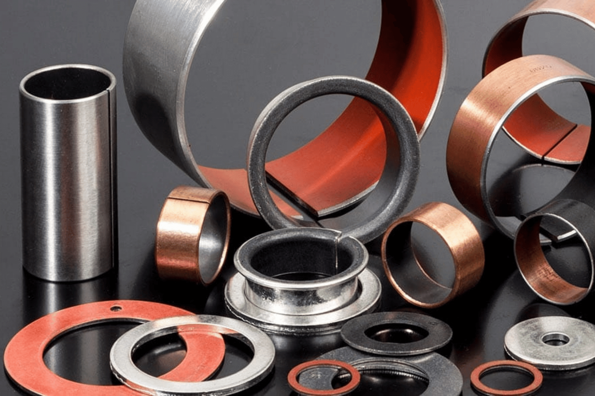 self-lubricating bearing manufacturer6 Self-lubricating metric cylindrical bushes made of metal polymer steel and PTFE material.