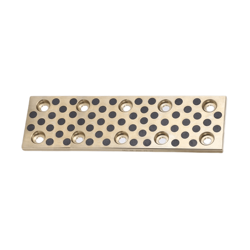 bronze wear plate plugged graphite3 brass oilless slide wear plate